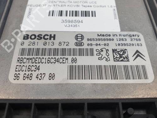 Engine control unit (ECU) PEUGEOT PARTNER Tepee 1.6 HDi 16V | BP37756194M57 - Image 3