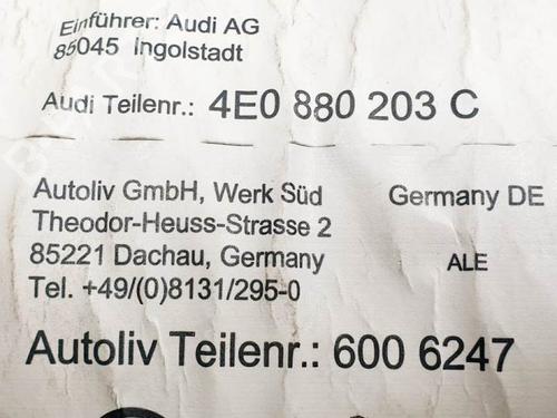 Passasjer kollisjonspute AUDI A8 D3 (4E2, 4E8) 3.0 TDI quattro | BP16290929C10 