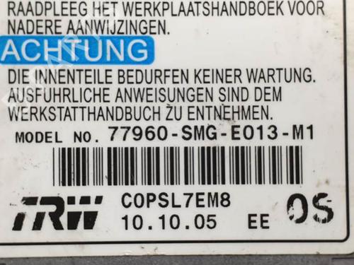 Kollisjonspute styreenhet HONDA CIVIC VIII Hatchback (FN, FK) 1.8 (FN1, FK2) | BP6854175M53 