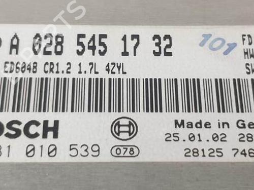 Engine control unit (ECU) MERCEDES-BENZ VANEO (414) 1.7 CDI (414.700) | BP21529562M57 