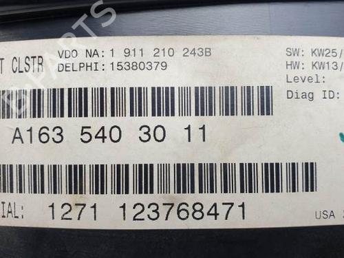 Instrument cluster MERCEDES-BENZ M-CLASS (W163) ML 270 CDI (163.113) | BP24339748C47 