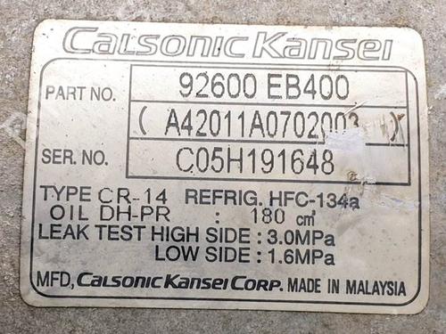 AC compressor NISSAN NAVARA NP300 (D40) 2.5 dCi 4WD (D40TT, D40T, D40M, D40BB) | BP16289339M34 