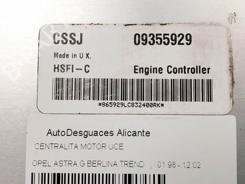 Engine control unit (ECU) OPEL ASTRA G Hatchback (T98) 1.6 16V (F08, F48) | BP25256077M57 