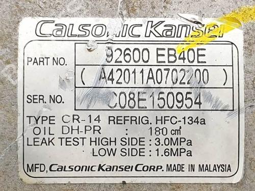 AC compressor NISSAN NAVARA NP300 (D40) 2.5 dCi 4WD | BP17766397M34 