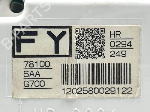 Instrument cluster HONDA JAZZ II (GD_, GE3, GE2) 1.3 iDSi (GD1) | BP19672485C47 