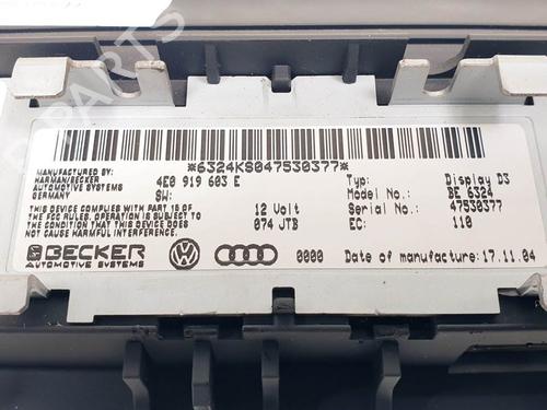 Display monitor AUDI A8 D3 (4E2, 4E8) 3.0 TDI quattro | BP16291347C48 - Image 2