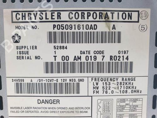 Radio CHRYSLER VOYAGER IV (RG, RS) 2.8 CRD | BP22377632E6 