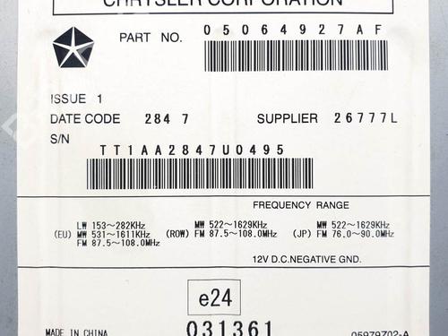 Radio CHRYSLER SEBRING (JS) 2.0 CRD | BP25144661E6 - Image 5