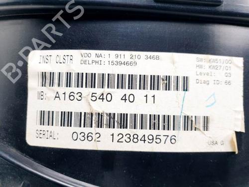 Instrument cluster MERCEDES-BENZ M-CLASS (W163) ML 400 CDI (163.128) | BP12358306C47 