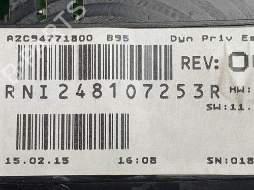 Instrument cluster RENAULT MEGANE III Hatchback (BZ0/1_, B3_) 1.2 TCe (BZ2B, BZ11) | BP25140857C47 