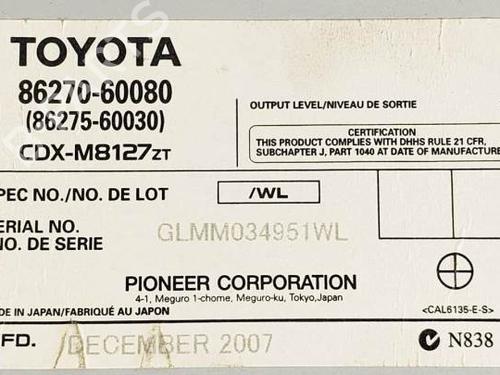 Radio TOYOTA LAND CRUISER PRADO (_J12_) 3.0 D-4D (KDJ120, KDJ125, KDJ121) | BP17986093E6 