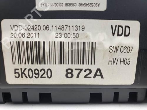 Instrument cluster VW GOLF VI (5K1) 1.6 TDI | BP24340235C47 