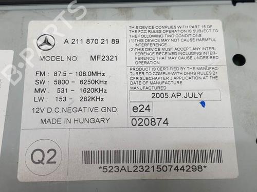 Radio MERCEDES-BENZ E-CLASS (W211)  | BP11571252E6 