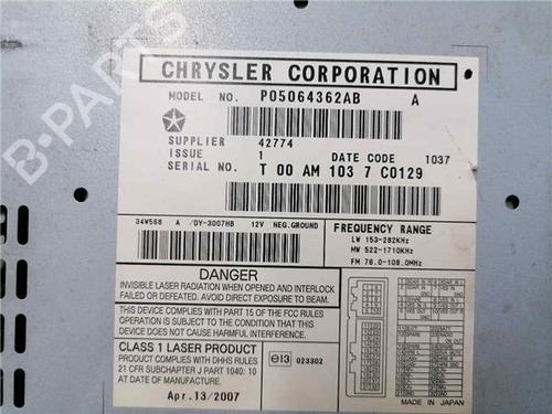 Radio DODGE CALIBER 2.0 CRD | BP31900709E6 