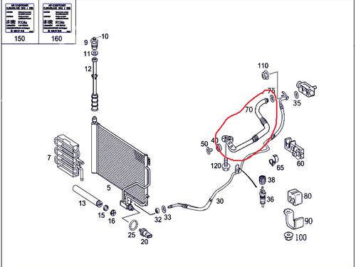 AC pipe MERCEDES-BENZ C-CLASS (W203) C 200 Kompressor (203.045) | BP32051722M126  - Image 5