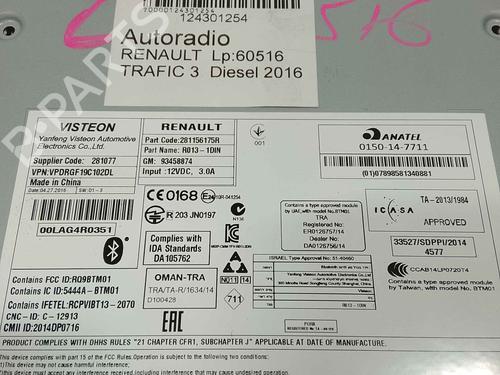 Radio RENAULT TRAFIC III Platform/Chassis (EG_) 2.0 dCi 145 (EGML) | BP36717378E6 - Image 3