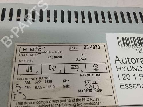 Used Radio Radio HYUNDAI i20 I (PB, PBT) 1.2 (78 hp) 36714361 36714361