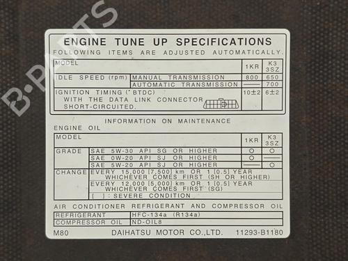 Upper protection DAIHATSU SIRION (M3_) 1.3 (M301) | BP33788568M93 - Image 2