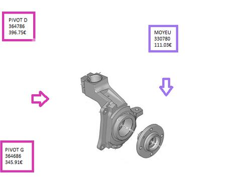 Used Right front steering knuckle Right front steering knuckle PEUGEOT 607 (9D, 9U) 2.7 HDi 24V (204 hp) 35914145 35914145