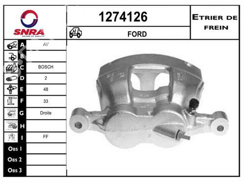 Used Right front brake caliper Right front brake caliper FORD TRANSIT Van (FA_ _) [2006-2014] 36684687 36684687