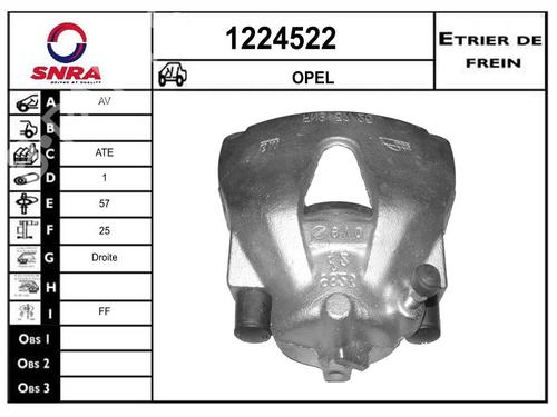 Used Right front brake caliper Right front brake caliper OPEL MERIVA B MPV (S10) 1.7 CDTI (75) (131 hp) 36581815 36581815