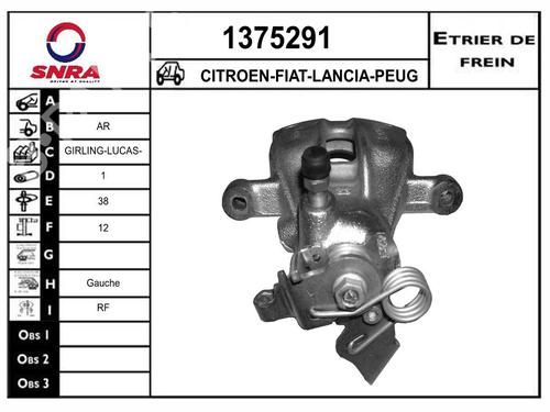 Used Left rear brake caliper Left rear brake caliper CITROËN C8 (EA_, EB_) 2.0 HDi 135 (136 hp) 36579639 36579639