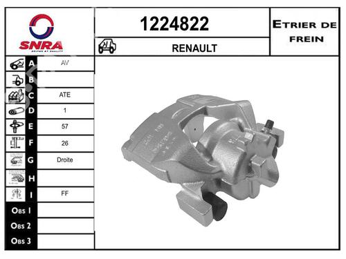 Used Right front brake caliper Right front brake caliper RENAULT SCÉNIC III (JZ0/1_) 1.5 dCi (110 hp) 33596114 33596114