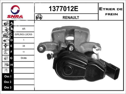 Used Right rear brake caliper Right rear brake caliper RENAULT SCÉNIC III (JZ0/1_) 1.5 dCi (106 hp) 33584591 33584591