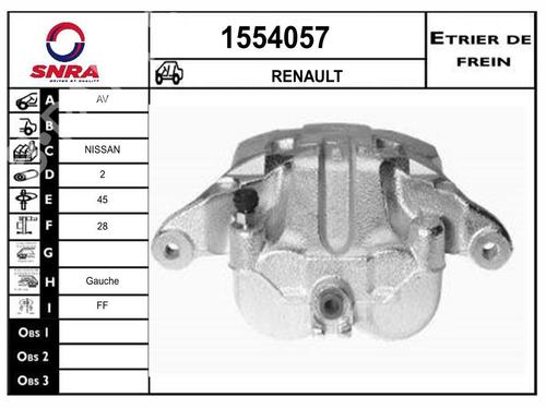 Used Left front brake caliper Left front brake caliper NISSAN MURANO I (Z50) 3.5 4x4 (234 hp) 33970191 33970191