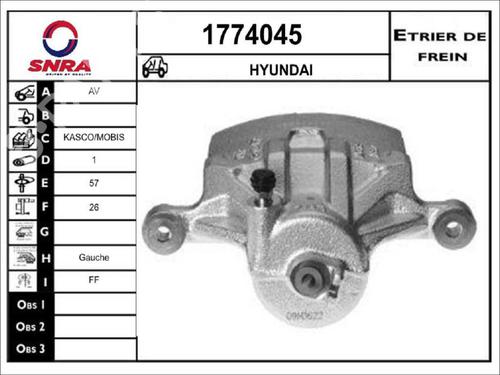 Used Left front brake caliper Left front brake caliper HYUNDAI ix20 (JC) 1.6 (125 hp) 36574760 36574760
