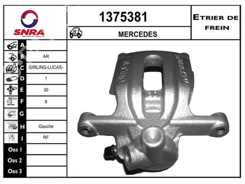 Used Left rear brake caliper Left rear brake caliper MERCEDES-BENZ A-CLASS (W169) A 200 (169.033, 169.333) (136 hp) 36048083 36048083