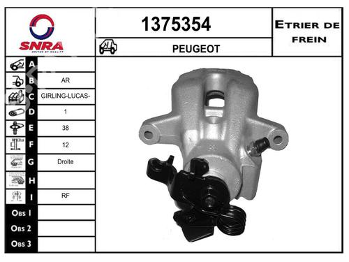 Høyre bremsecaliper bak Høyre bremsecaliper bak PEUGEOT 607 (9D, 9U) 2.7 HDi 24V (204 hp) 35915188 35915188
