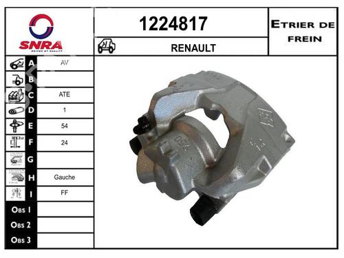Used Left front brake caliper Left front brake caliper RENAULT SCÉNIC III (JZ0/1_) 1.5 dCi (106 hp) 33653634 33653634