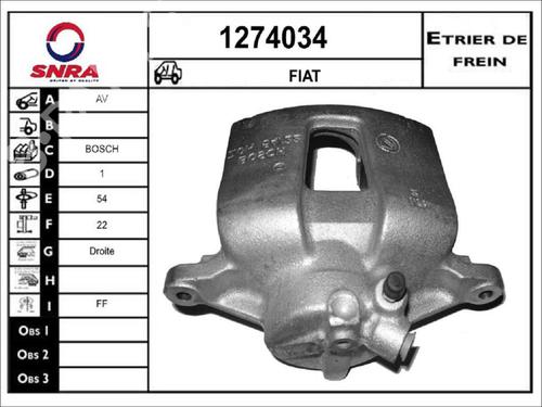 Used Right front brake caliper Right front brake caliper LANCIA DELTA III (844_) 1.4 (844.AXA1A) (120 hp) 35907686 35907686