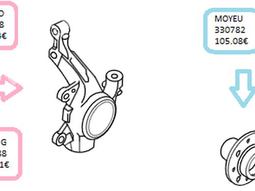 Used Left front steering knuckle Left front steering knuckle CITROËN C1 (PM_, PN_) 1.0 (68 hp) 33597433 33597433