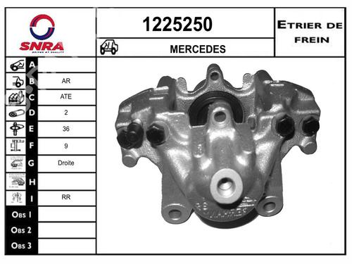 Used Right rear brake caliper Right rear brake caliper MERCEDES-BENZ C-CLASS (W202) [1993-2000] 36578477 36578477