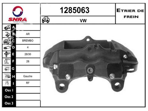 Used Left rear brake caliper Left rear brake caliper AUDI Q7 (4LB) 3.0 TDI quattro (240 hp) 33603046 33603046