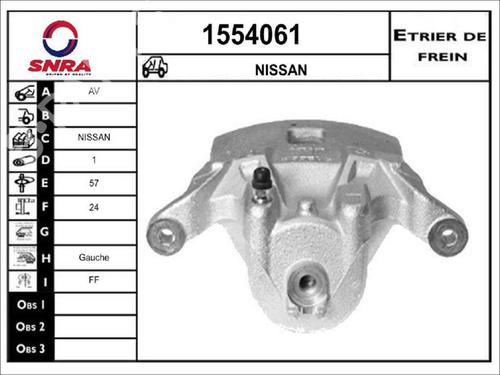 Used Left front brake caliper Left front brake caliper NISSAN PULSAR Hatchback (C13) 1.5 dCi (110 hp) 33586155 33586155