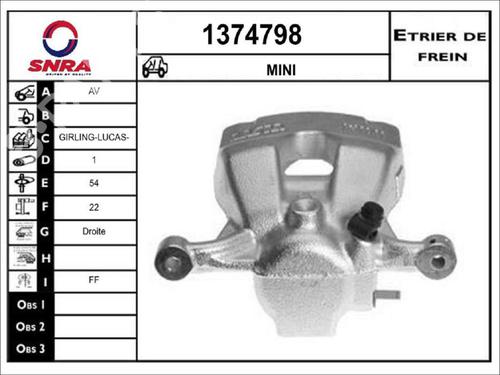 Right front brake caliper MINI MINI COUNTRYMAN (R60) One D | BP35908171M104 - Image 2