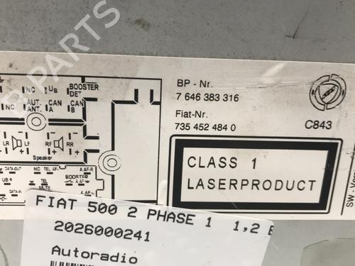 Radio FIAT 500 (312_) 1.2 (312AXA1A) | BP33599873E6 - Image 2