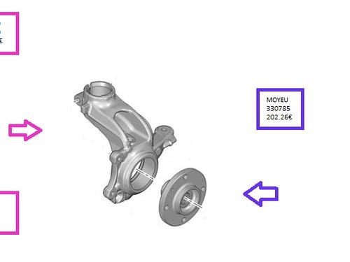Used Right front steering knuckle Right front steering knuckle PEUGEOT 208 I (CA_, CC_) 1.6 BlueHDi 100 (100 hp) 33603323 33603323
