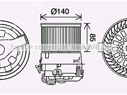 Used Heater blower motor Heater blower motor PEUGEOT 208 I (CA_, CC_) 1.4 HDi (68 hp) 33592200 33592200
