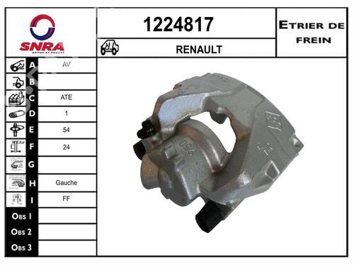 Used Left front brake caliper Left front brake caliper RENAULT MEGANE III Hatchback (BZ0/1_, B3_) 1.5 dCi (BZ09, BZ0D, BZ1W, BZ29, BZ14) (110 hp) 33604299 33604299