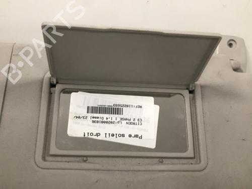 Højre solskærm Højre solskærm CITROËN C3 II (SC_) 1.4 HDi 70 (SC8HZC, SC8HR0, SC8HP4) (68 hp) 33841561 33841561