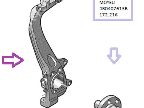 Used Right front steering knuckle Right front steering knuckle AUDI A4 B5 Avant (8D5) 2.5 TDI (150 hp) 36247815 36247815