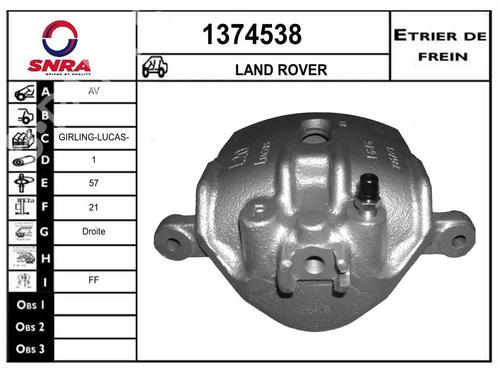 Used Right front brake caliper Right front brake caliper LAND ROVER FREELANDER I (L314) 2.0 Td4 4x4 (112 hp) 33603467 33603467