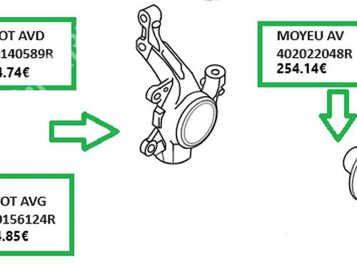 Used Left front steering knuckle Left front steering knuckle RENAULT CLIO IV (BH_) 1.5 dCi 90 (90 hp) 33595803 33595803