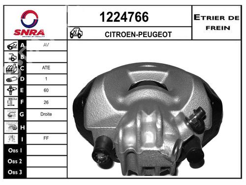 Used Right front brake caliper Right front brake caliper CITROËN C4 Grand Picasso I (UA_) [2006-2013] 34451642 34451642