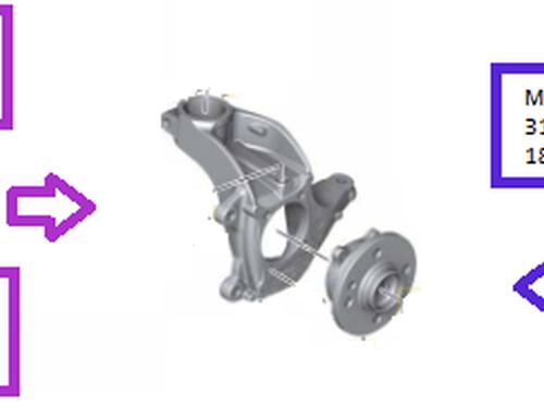 Used Right front steering knuckle Right front steering knuckle MINI MINI (R56) Cooper D (109 hp) 35910699 35910699