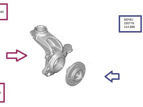 Used Left front steering knuckle Left front steering knuckle CITROËN C3 II (SC_) 1.4 HDi 70 (SC8HZC, SC8HR0, SC8HP4) (68 hp) 33603063 33603063